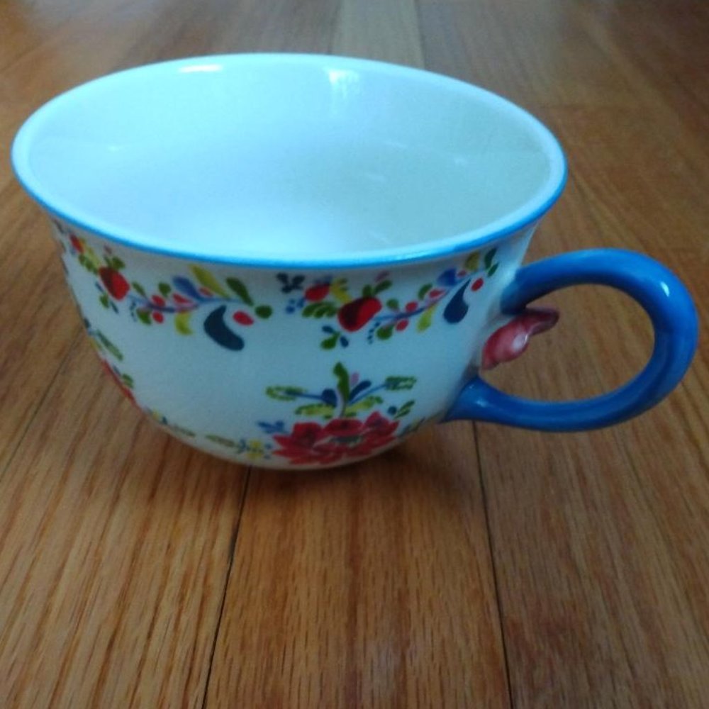 ANTHROPOLOGIE Coffee Floral Tea Mug Cup